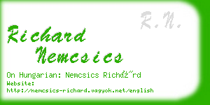 richard nemcsics business card